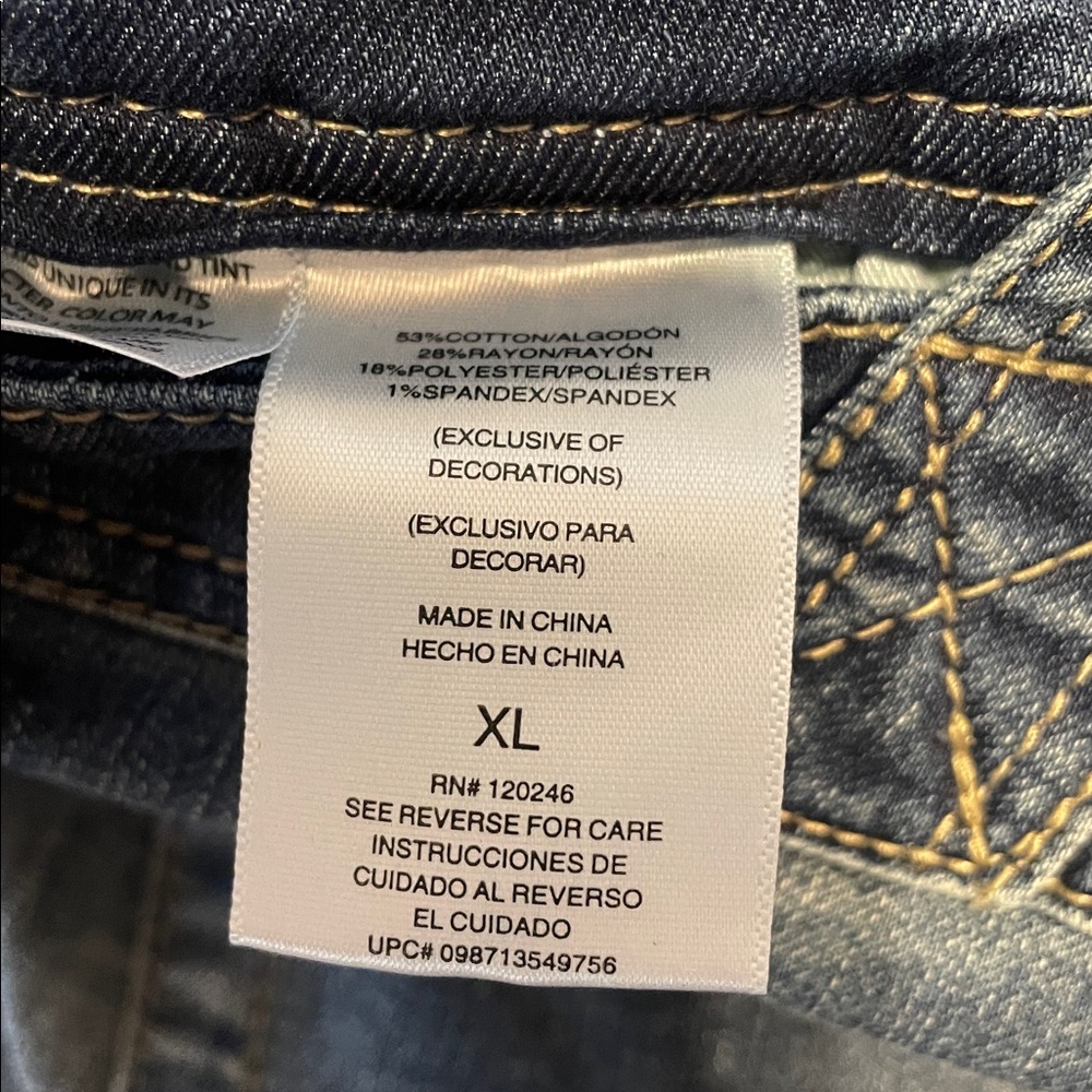 🟦🟦 Wallflower Vintage Denim Overalls with Button Accents (size XL) - Picture 9 of 12